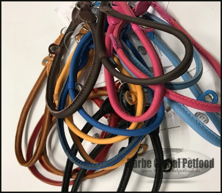 Zughalsband Leder 12mm/53-75cm hellbraun